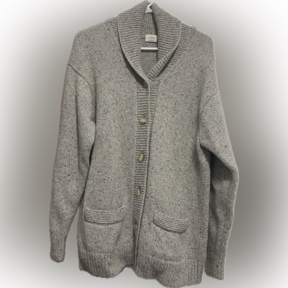 Aritzia Wilfred Free Backyard Cardigan | Heather Grey - Picture 6 of 12